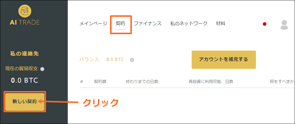 AIトレードの契約方法
