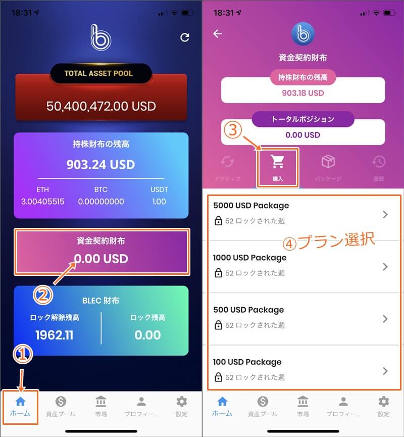 ブロックエコトークンのロックアップ方法