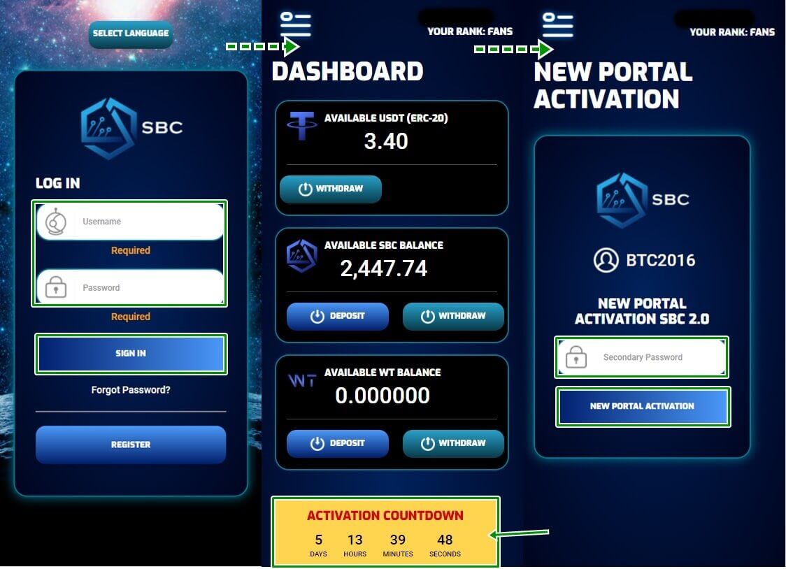 エスブロック新ウォレットに移行作業