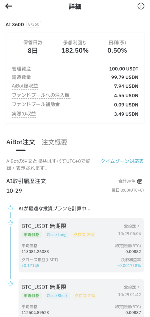 AI 360 result 8日目