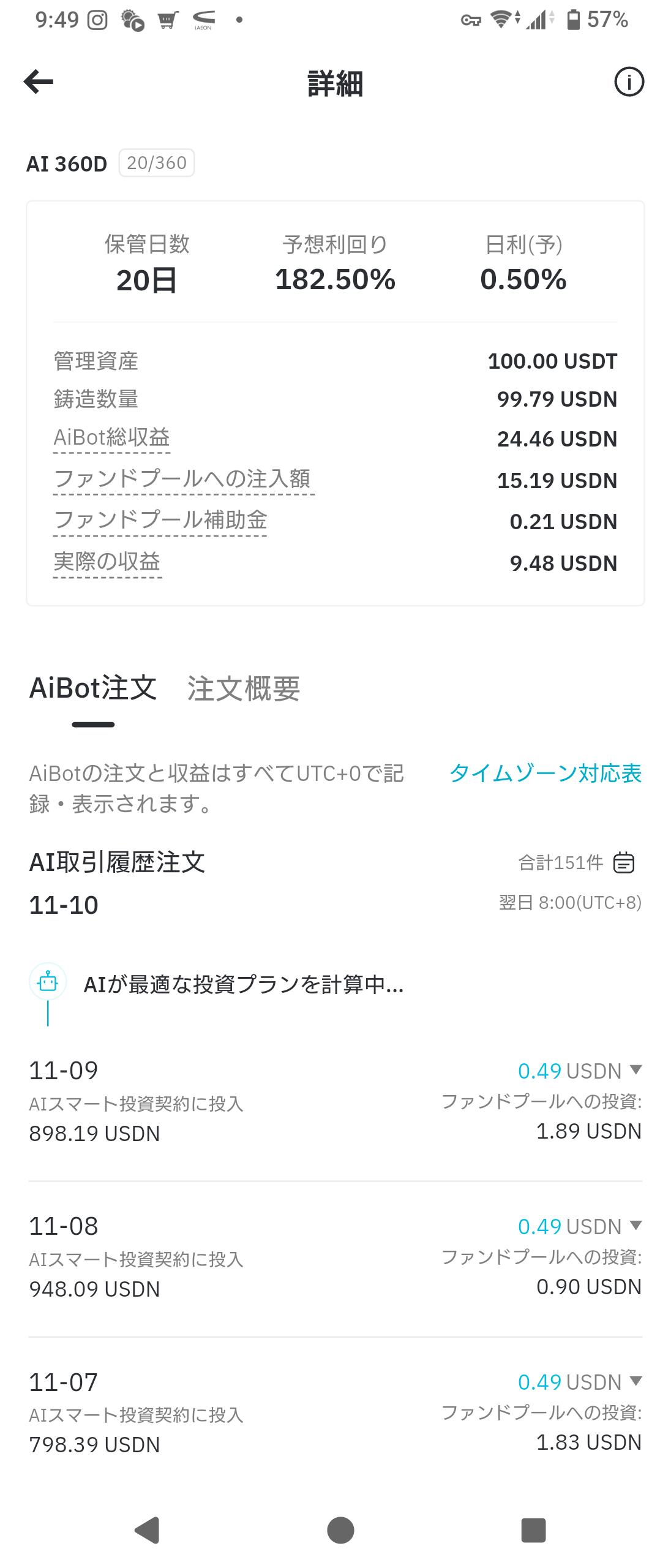 AI 360 result 19日目