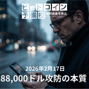 2026年2月17日｜BTC88,000ドル割れは危機か、それとも“構造上の調整”か？