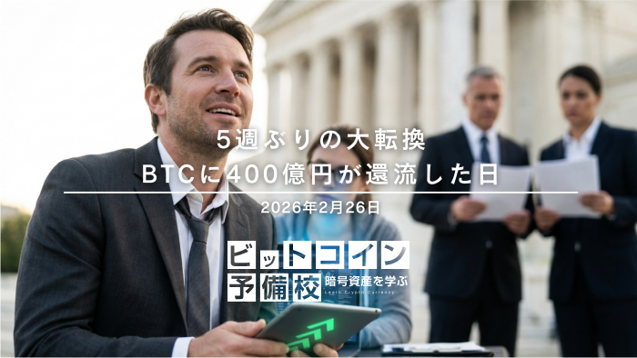 2026年2月26日｜BTC ETF5週ぶり純流入・ヴィタリック1.7万ETH売却・ジェーン・ストリート