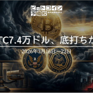 2026年3月第3週｜BTC6週間ぶり高値・SEC/CFTC規制決着・金融庁罰則3倍超の激動週