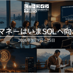 2026年3月第2週｜機関投資家はいまSOLを買っていた？GSとフィデリティの参入が示すTradFi第2フェーズの到来