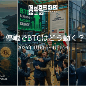 2026年4月第2週｜米イラン停戦でBTC72,000ドル急騰・ホルムズ海峡が仮想通貨で揺れた週