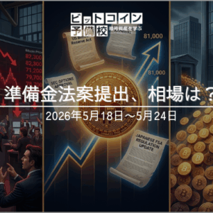 2026年5月第4週｜週初に76,700ドルへ急落・ETF10億ドル流出も規制前進で81,000ドル台回復