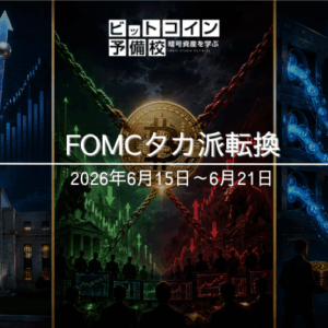 2026年6月第3週｜FOMCタカ派転換でBTC急落　ストラテジー1億ドル購入も63,000ドル割れ