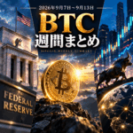 2026年9月第2週|BTC版|7.6万ドル台へ下落、ETF3日で4.50億ドル流出 焦点はFOMCへ