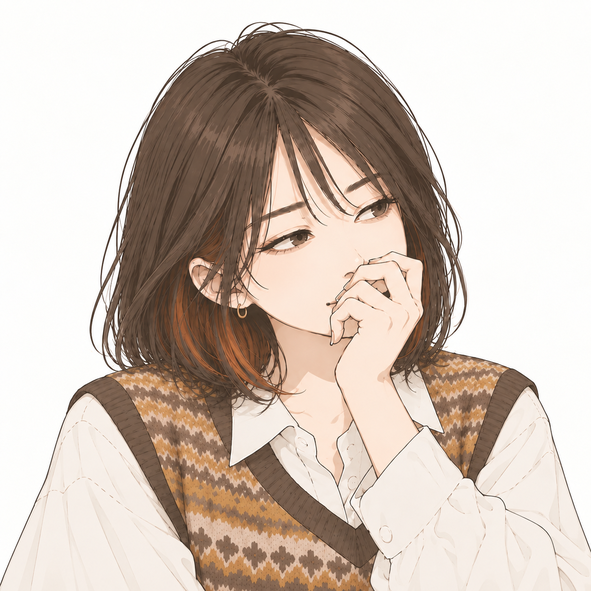 笑いをこらえるミサキ